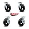 Service Caster 8 Inch Rubber on Steel Swivel Caster Set with Roller Bearing 2 Brake SCC SCC-30CS820-RSR-2-TLB-2 - alternate 4